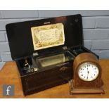 A musical box playing eight airs, serial number 22096, 15.5cm cylinder in inlaid rosewood case,