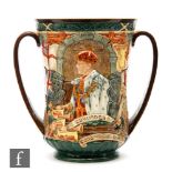 A large Royal Doulton twin handled commemorative loving cup celebrating the reign of Edward VIII,
