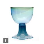 A later 20th Century studio glass footed bowl designed by Ann Warff and Wilke Adolfsson, graduated