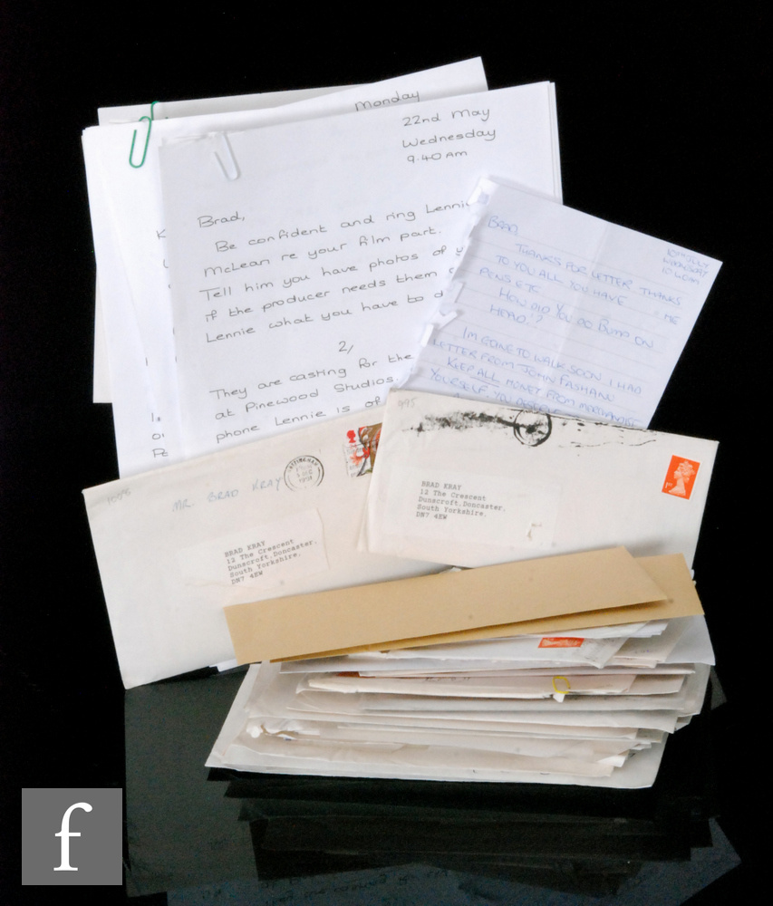 A collection of approximately 30 hand written letters by Reggie Kray to Bradley Kray, the gangster's - Image 2 of 8