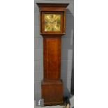 Amended description - A 19th Century oak longcase clock, with eight day striking movement