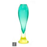 A post war Italian Murano sommerso glass vase by Antonio da Ross for Cenedese, the slender ovoid