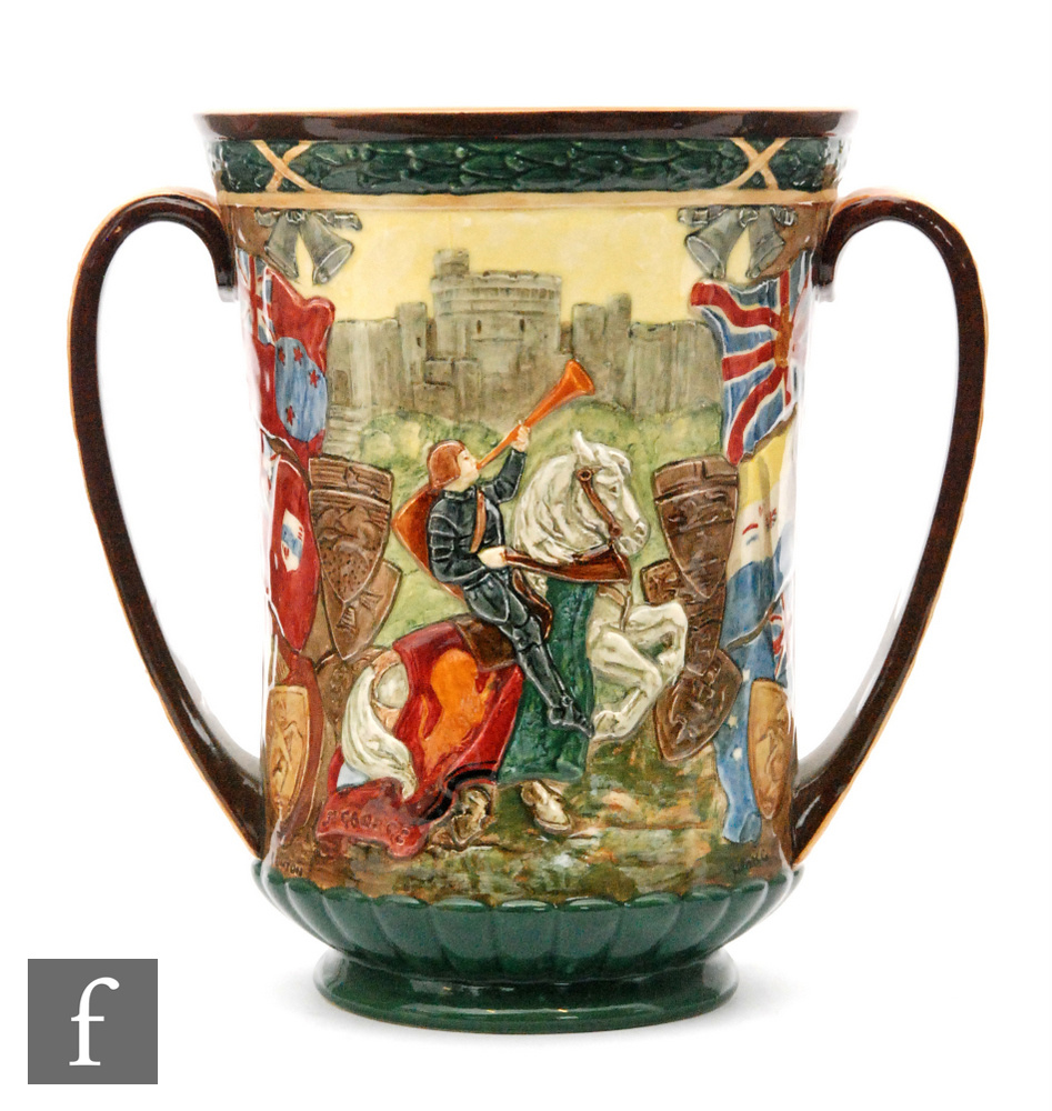 A large Royal Doulton twin handled commemorative loving cup celebrating the reign of Edward VIII, - Image 2 of 2