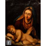 ITALIAN SCHOOL (LATE 18TH CENTURY) - Madonna and Child, oil on canvas, framed, 48cm x 39cm, frame