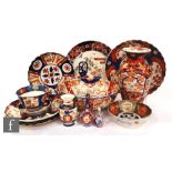 A collection of 19th Century and later Japanese Imari wares to include a scalloped edged or Kikugato
