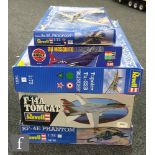 Five plastic model kits, all aircraft in scales from 1:32 to 1:72, four by Revell to include an