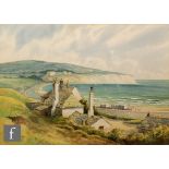 A. D. BELL (MID 20TH CENTURY)- 'Swanage Bay, Dorset', watercolour, signed and dated 1948, framed,