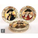 A set of eight Royal Doulton series ware cabinet plates, comprising The Admiral D.6278, The Mayor