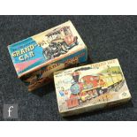 Two Japanese tinplate battery operated toys, a Yonezawa Grand-pa Car and a Daiya Fairyland Loco,