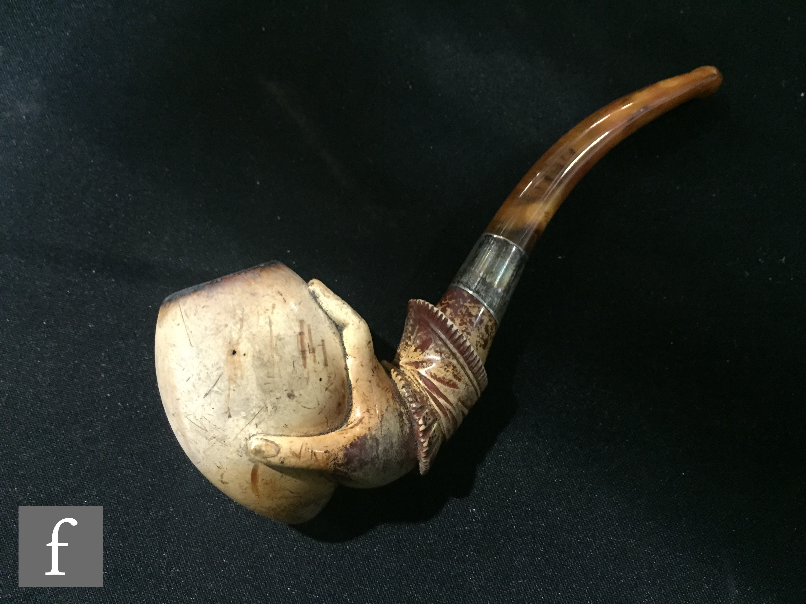 A collection of late 19th to early 20th Century cased Meerschaum pipes, including an example - Image 13 of 19