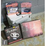 A collection of items for hobbyists, to include a HiTec Flash7 aircraft computer radio system, a