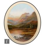 W. REEVES (CONTEMPORARY) - Cattle in a Highland landscape, pastel drawing, signed, framed, oval,