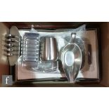 A collection of assorted Robert Welch Old Hall stainless steel to include a boxed Campden tray,