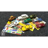 Eight unboxed diecast models, seven Lesney Matchbox and a Spot-On Ford Anglia, all with playwear