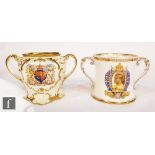 A Shelley King Edward VIII Coronation cup of twin handled waisted form, decorated with a portrait to