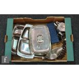 A collection of assorted Robert Welch Old Hall stainless steel to include toast racks, a gravy boat,