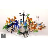 A collection of Italian Murano glass lampwork figures, to include a lady and gentleman standing