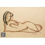 NANCY BALLANTINE-DYKES (B. 1919) - 'Reclining Figure', pastel drawing, signed with initials and