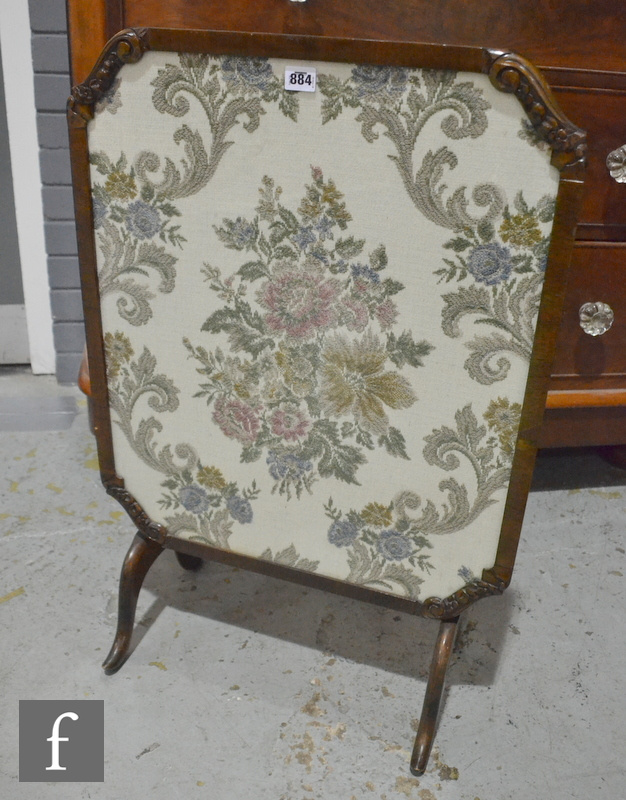 An early 20th Century tilt top combination firescreen occasional table with tapestry panel, together - Image 2 of 3