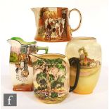 Four pieces of Royal Doulton Series Ware comprising a Sir Roger de Coverley jug, S/D, a vase