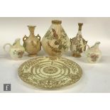 A collection of assorted Royal Worcester, to include a shape 1552 blush ivory twin handled vase, a