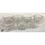 A collection of seven late 18th Century and later clear crystal finger bowl and rinsers, including