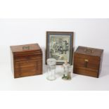 An unusual small late 19th Century Table Top Dentist Cabinet, with tambour top,