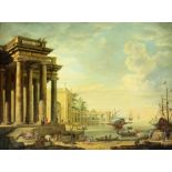 Early 19th Century Italian School A very attractive romantic Busy Harbour Scene,