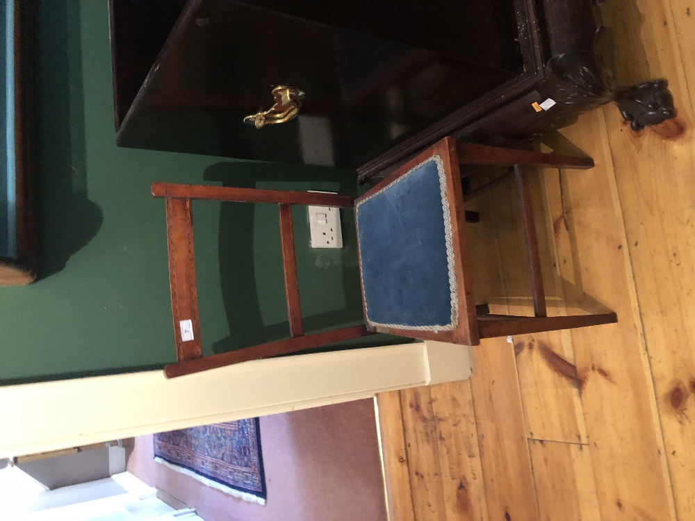 A pair of small inlaid Edwardian Bedroom Chairs, another inlaid Edwardian ditto, - Image 5 of 7