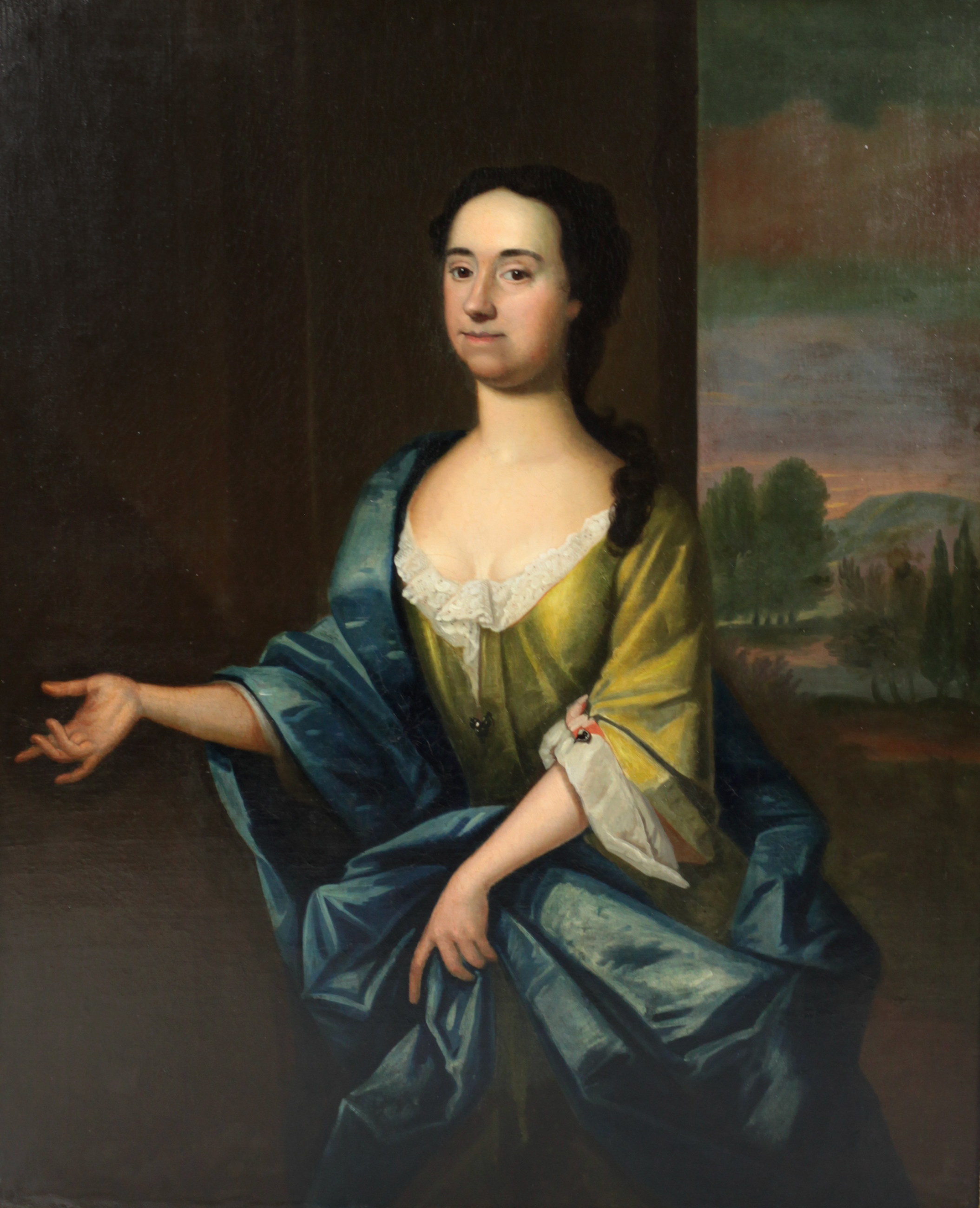 School of Thomas Hudson (1701 - 1779) "Portrait of Elegant Lady," O.O.C.