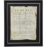 Town of Philipstown Co. Offaly: Auction Poster - "To be Let ....