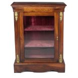 A 19th Century English walnut Side Cabinet, the moulded top over a frieze with central inlaid panel,