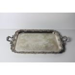 A very heavy and fine quality silver plated rectangular Tea Tray,