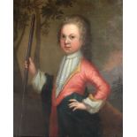 Circle of Charles d'Agar (1669 - 1723) A delightful half-length "Portrait of a Young boy in red