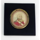 Early 19th Century Irish School Miniature: Oval "Portrait of a Redcoat Officer,