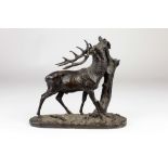 P.J. Mene, French (1810 - 1879) "Model of a Stag," bronze, approx.