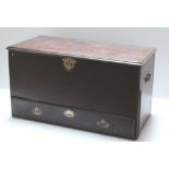 A Georgian period mahogany Blanket Chest, the moulded and crossbanded lift top,