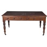 A Victorian period Irish mahogany Partner or Library Desk, possibly Strahan,