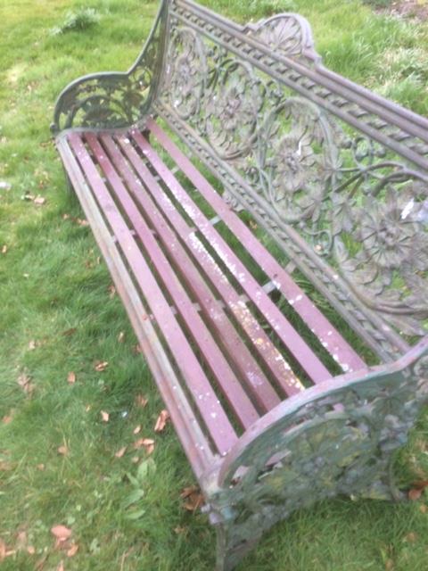 A very rare large attractive Coalbrookdale cast metal Garden Bench, - Image 3 of 3