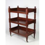 A Victorian period mahogany three tier rectangular Dumbwaiter,