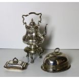 A good collection of antique silver Plateware, vegetable dishes, trays, basket, set of 4,