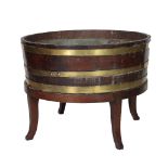 A very large 19th Century oak brass bound Wine Cooler, with metal liner,
