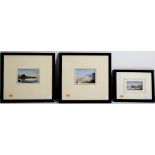 Three attractive 19th Century miniature Watercolours, of Coastal Scenes.