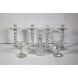 Glassware: A pair of attractive 19th Century Waterford cutglass stem Bowls,