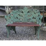 A rare 19th Century English cast iron two-seater Garden Bench, by Coalbrookdale,