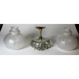 A good matching pair of large frosted glass Lamp Shades,