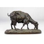 P.J. Mene, French (1810 - 1879) "The Feeding Goat," bronze, approx.