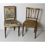 A good set of 4 attractive walnut Side Chairs, in old silk floral cloth,