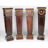 A suite of 4 fine quality George III style mahogany pedestal Stands, with moulded tops,