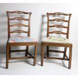A pair of 19th Century ladder back oak Side Chairs,
